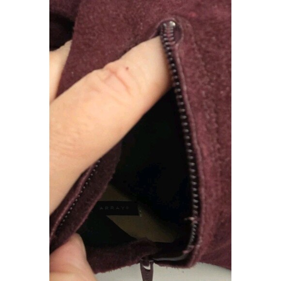 Array Burgundy Suede Low Heel Slouch Boots Sz 6.5 W Minimalist Comfort @ Work - Picture 7 of 9